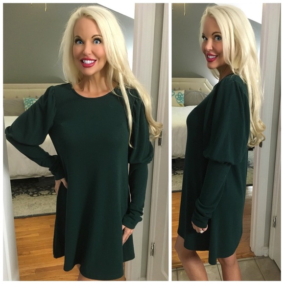 LAST 2! 💕Hunter Green Swing Dress! - Picture 2 of 3